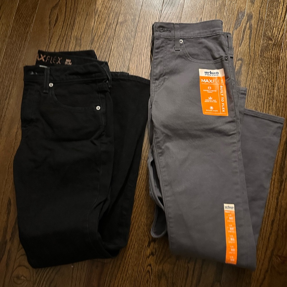 Urban Pipeline MaxFlex Slim Stretch Pants in Dark Gray and Charcoal